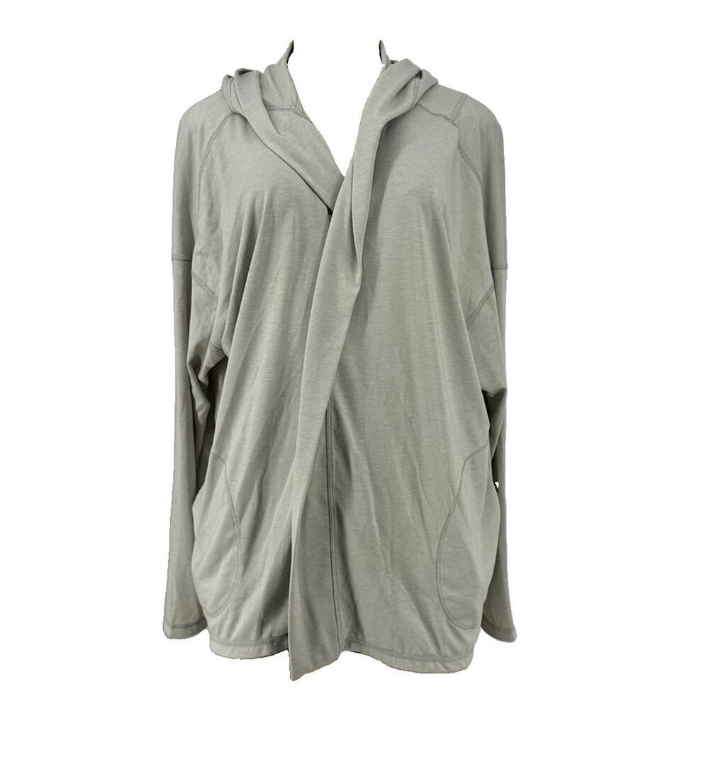 Indygena XL Women Hoodie Gray Akoro Cardigan Athleisure Open Front Active 7-4k